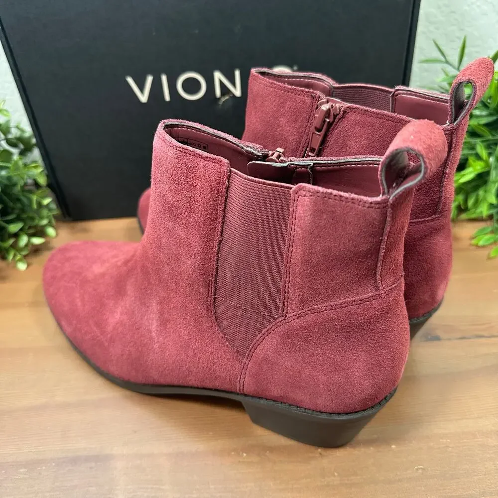Vionic Women's Roseland Water-Repellent‎ Suede Ankle Boots Size 9.5